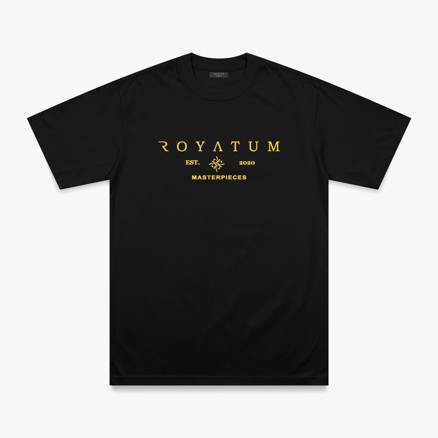 T SHIRT REFULAR FIT ROYATUM ENIGMA NEGRO/AMARILLO